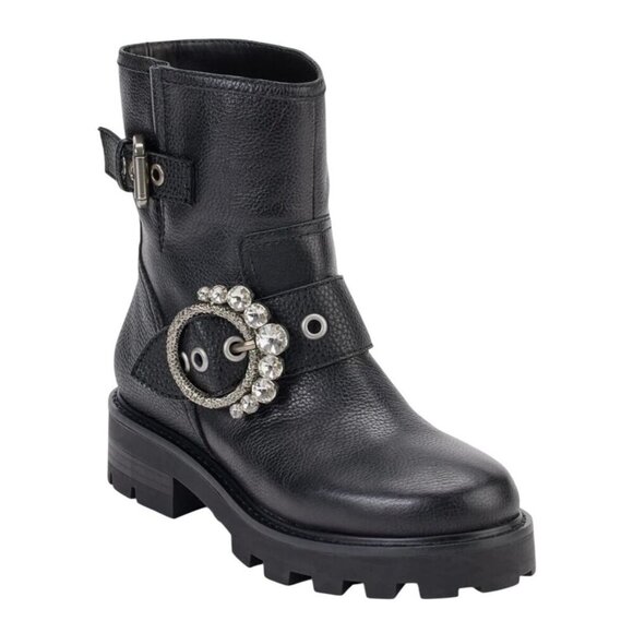 KARL LAGERFELD / Marceau / Black / Lug-Sole / Combat Boot / With Crystal Detail - Picture 2 of 9
